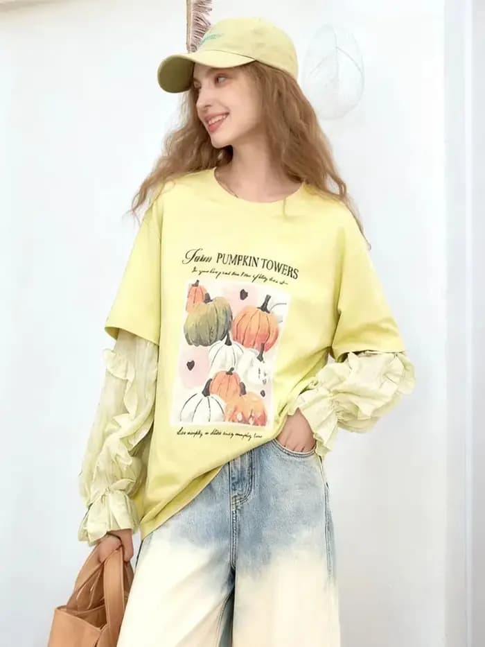 Faux deux-pièces imprimé jaune
