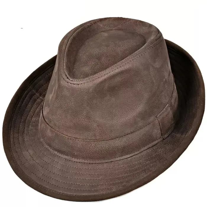 Casquette en cuir Nubuck de haute qualité pour hommes, casquette Vintage en peau de vache, bord en d