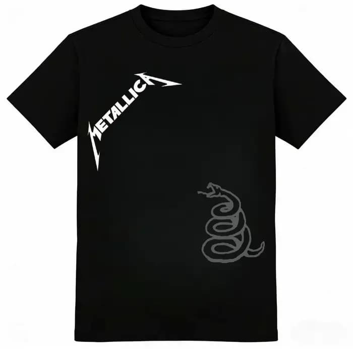 T-shirt Metallica à motif serpent imprimé pour hommes et femmes, t-shirt d'été décontracté à la mode