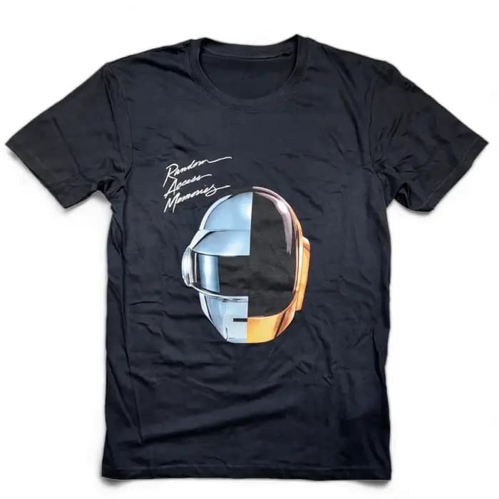 Daft Punk Random Access Memories T-shirt en coton imprimé avec casque, duo de musique électronique,