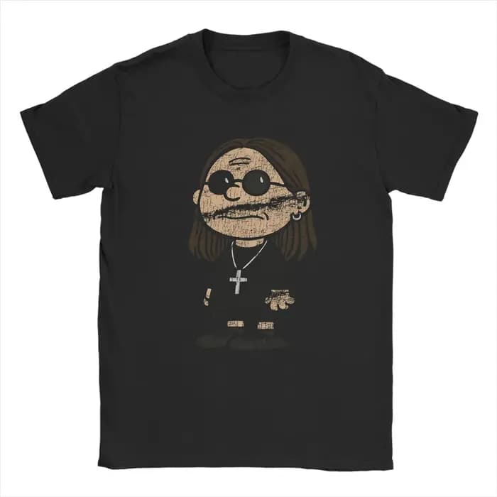 Hommes T-Shirt Ozzy Osbourne et Charlie Brown inspiré nouveauté coton T-Shirt à manches courtes t-sh