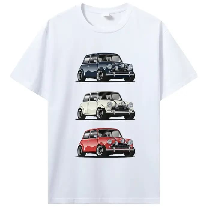 Rétro le Trio italien Mini Cooper T-shirt voiture populaire Style Hipster