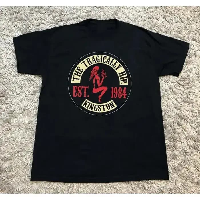 NOUVEAU T-shirt noir classique avec logo Tragically Hip, toutes tailles S 5XL