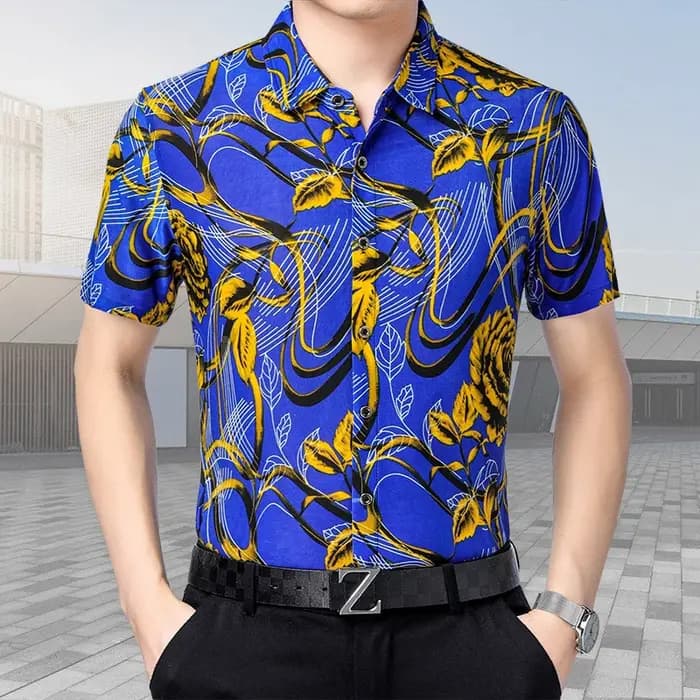 Chemise à motif imprimé pour hommes