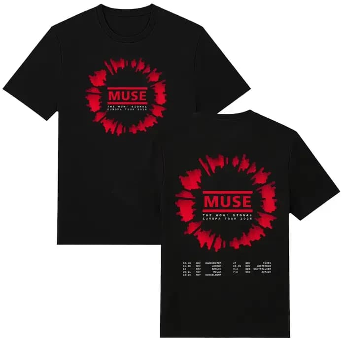 Nouveautés 2026 MUSE The Wow! T-shirt Signal Europa Tour 100% coton unisexe pour hommes et femmes, T