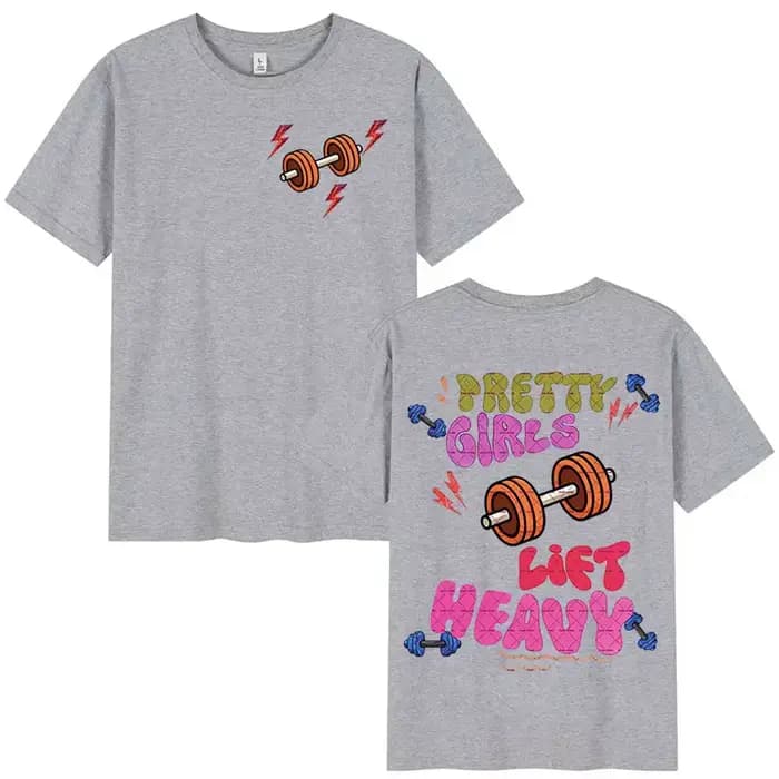 Drôle jolies filles ascenseur poids Muscle Fitness T-Shirt hommes femmes rétro esthétique à manches courtes T-shirts
