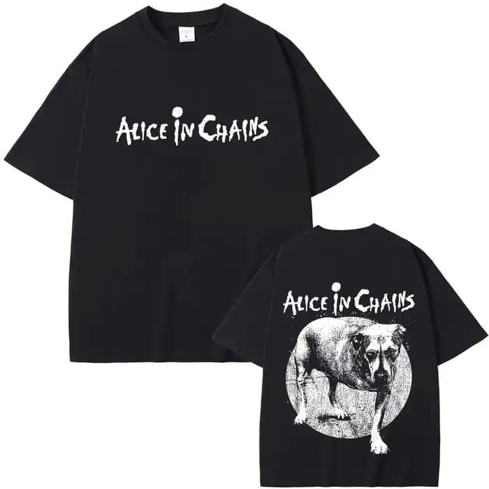 Rock Band Alice en chaînes Double face graphique T-shirts été hommes femmes décontracté haute qualit