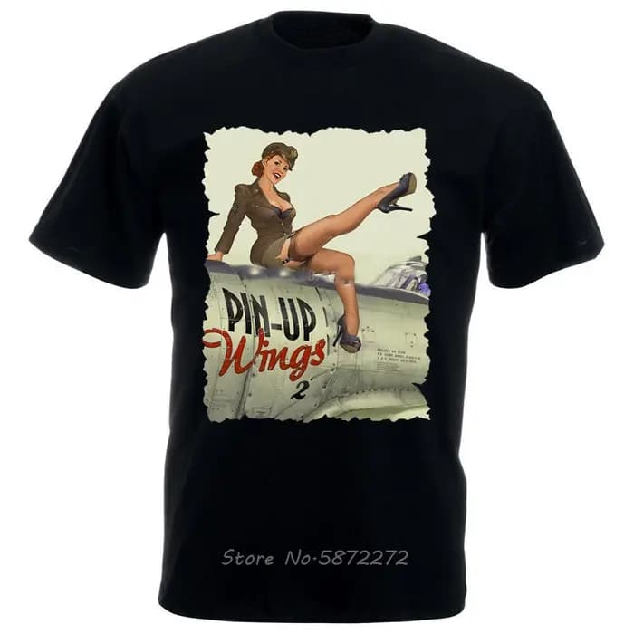 T-Shirt Pin Up Noir et Blanc pour Homme Streetwear à la Mode, Zone Me Humor
