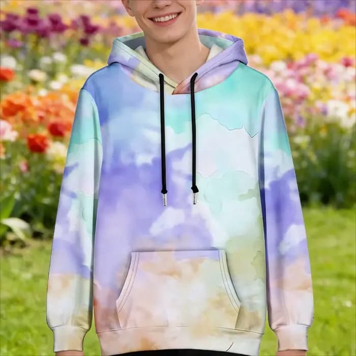 Sweat à capuche unisexe Vintage Sunset Tie-Dye pour hommes