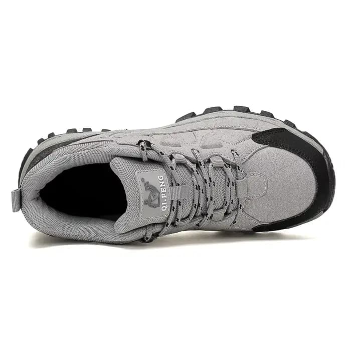 Chaussures de randonnée hiver rétro en cuir extérieur tout-terrain noir antidérapant Trail