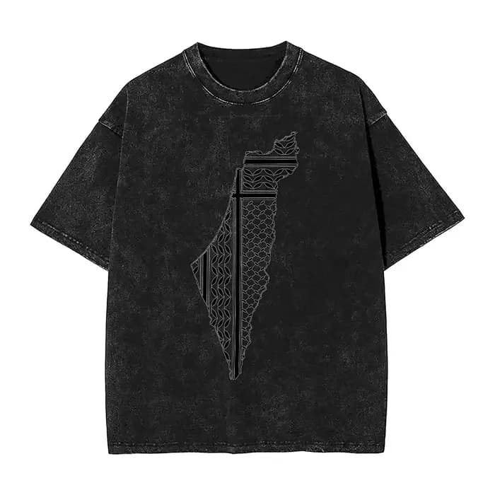T-shirt manches courtes homme, 2024 coton, motif carte des Palestiniens