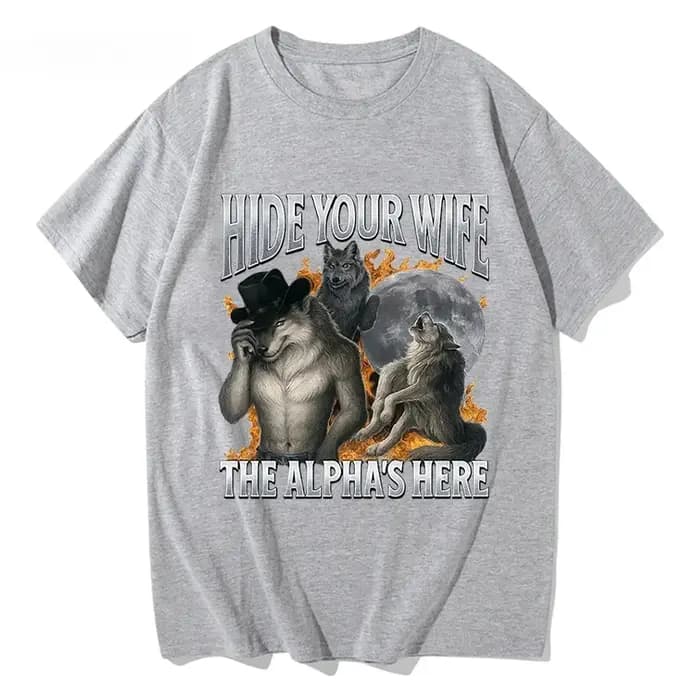 Cachez votre femme, l'alpha-lichien est en route ! T-shirt drôle avec motif de loup-garou