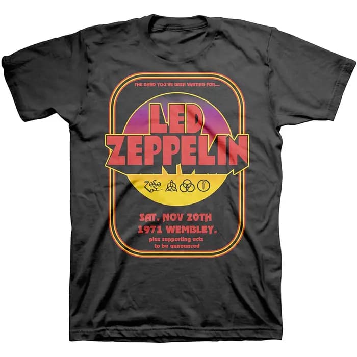 T-Shirt Photo Led Zeppelin Band en coton pour hommes et femmes