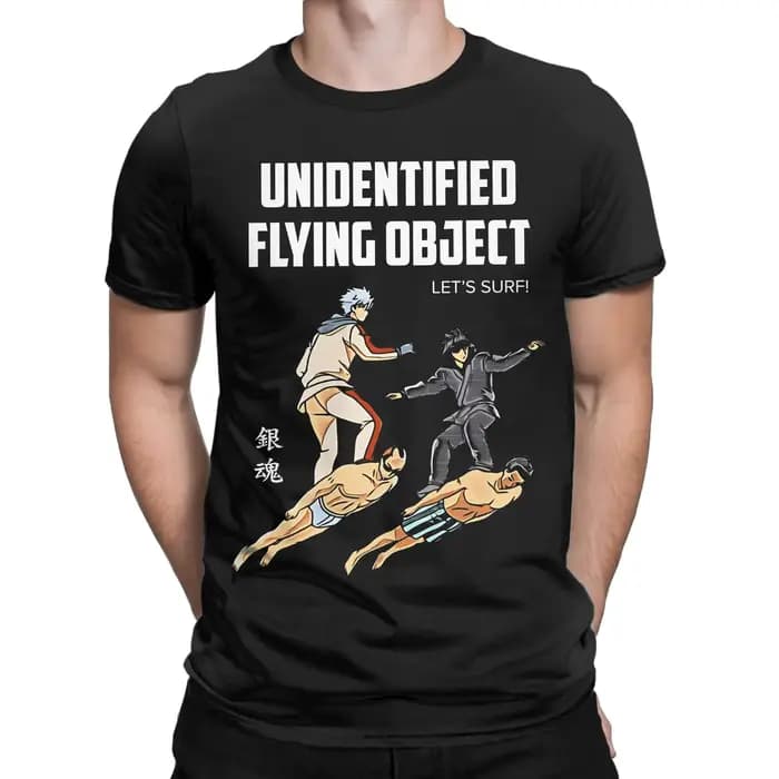 Hommes Gintama permet de Surf Gintoki T-Shirt 100% coton vêtements Vintage à manches courtes col rond