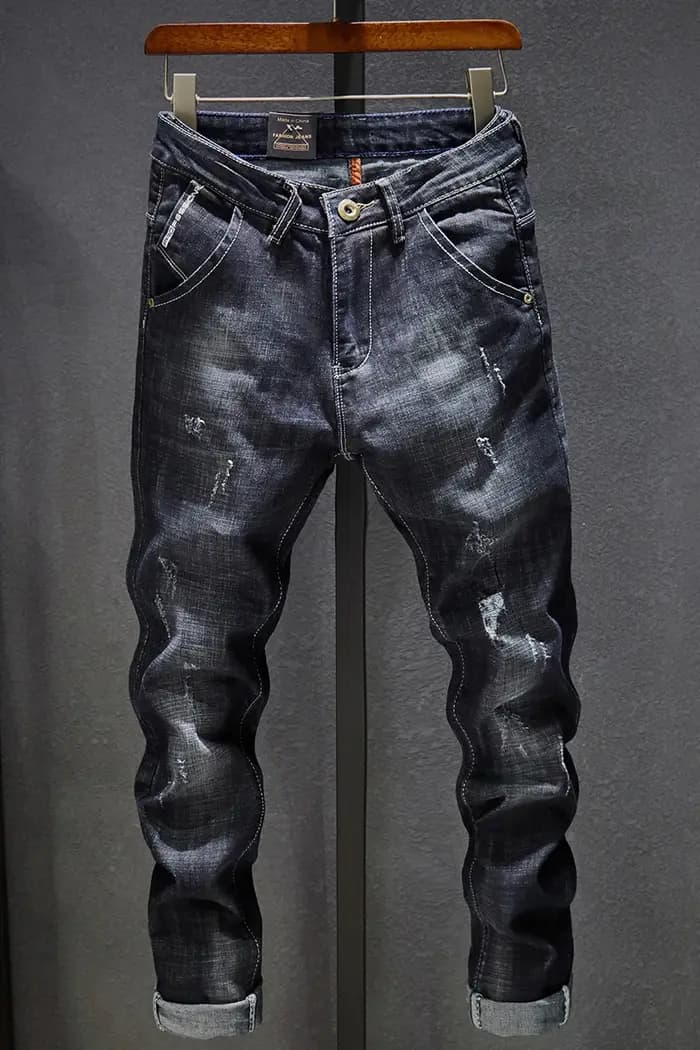 Haut à la mode hommes jean marque Robin 2020 Hip Hop printemps automne déchiré pour hommes solide co