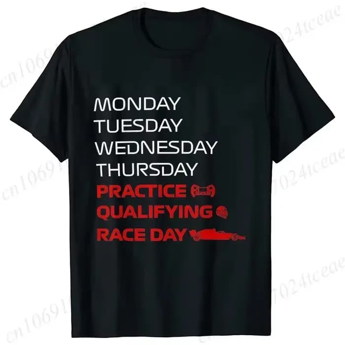 Race Week T-Shirt pour hommes femmes vêtements pratique, qualification, jour de course conception t-