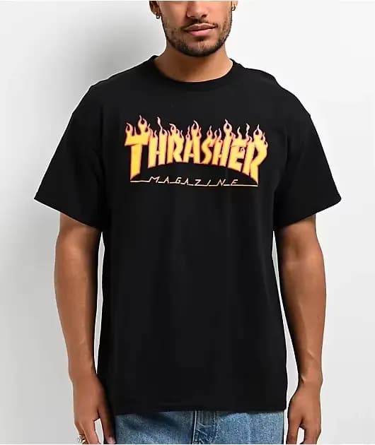 T-shirt tendance de marque de skateboard avec logo flamme classique