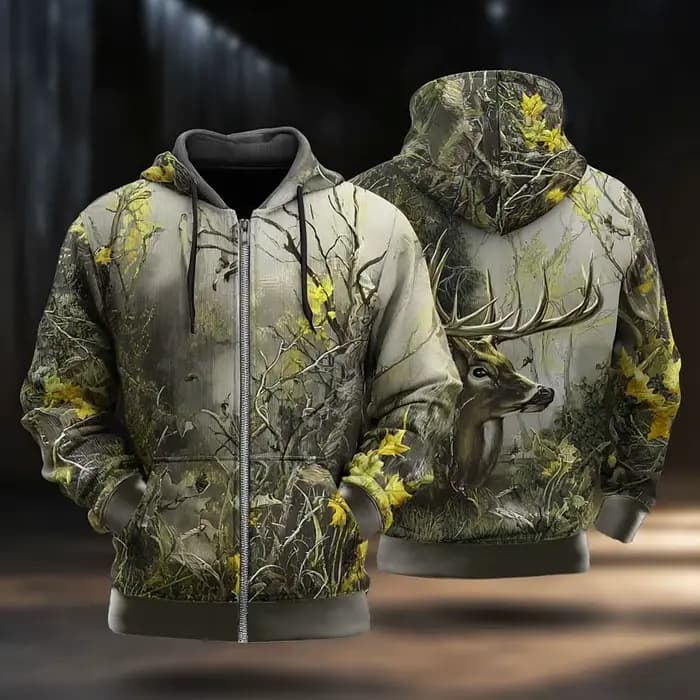 Sweat à capuche camouflage pour homme