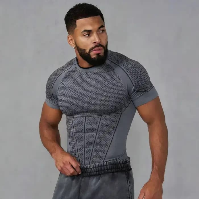 T-Shirt homme Superman Sport Fitness séchage rapide respirant élastique coupe ajustée manches courtes haut d'entraînement