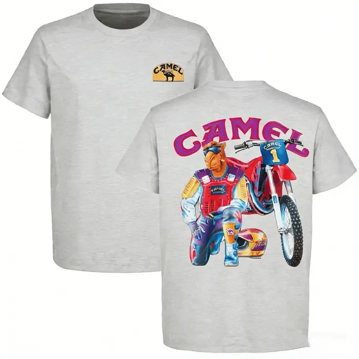 T-shirt Rétro 2026 Moto Camel en Coton Vintage