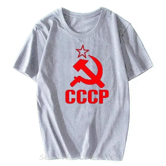 Nouveau coton CCCP lettre motif hommes T-shirt mode à manches courtes haut col en o