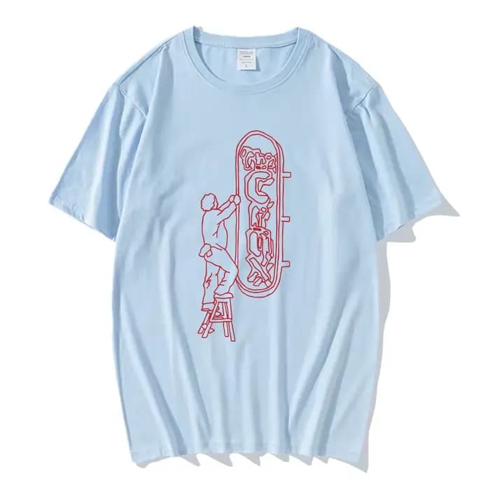 Le Crux Sign Ringer T-Shirt Djo chanteur impression t-shirts pour hommes à manches courtes été col rond