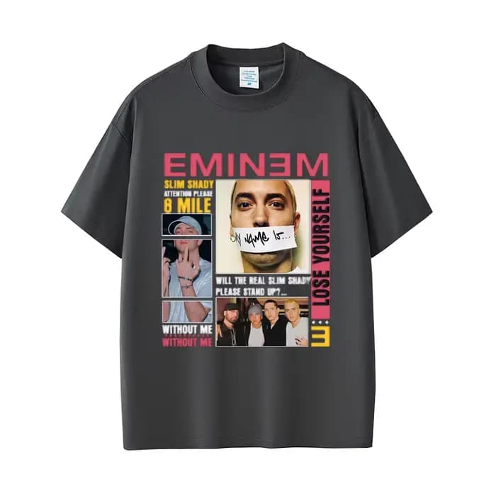 Rappeur Eminem Slim Shady Pop musique T-shirt vêtements pour hommes Vintage Streetwear