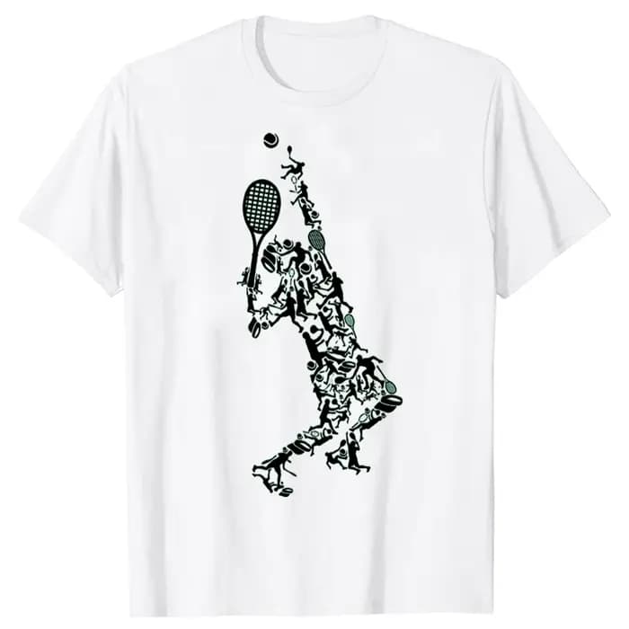 T-shirt graphique IkRacket dans le dessin pour hommes