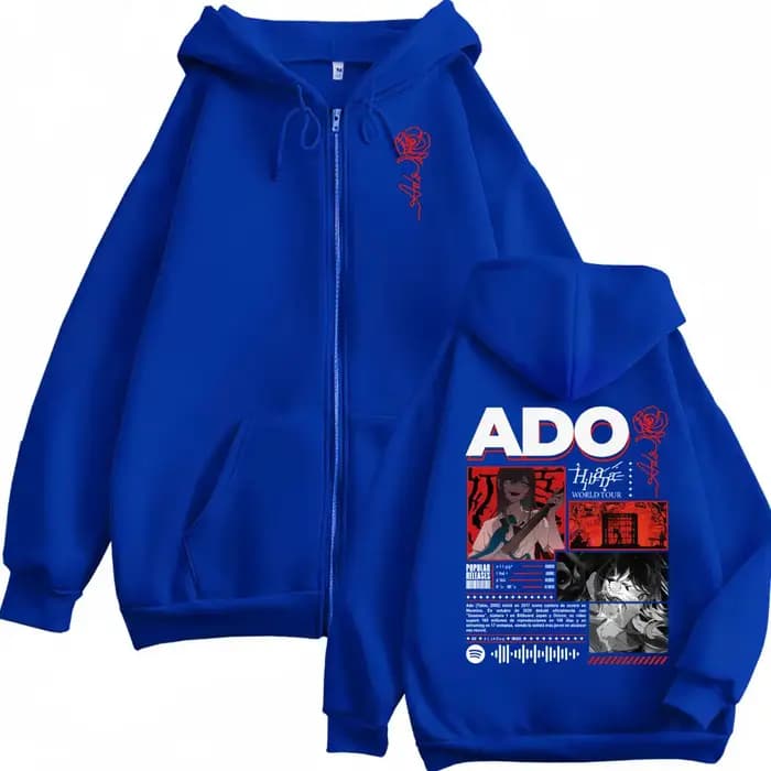 Chanteur Ado Hibana World Tour 2025 sweat à capuche avec fermeture éclair Harajuku Style japonais sweats à fermeture éclair hommes femmes pulls surdimensionnés décontractés