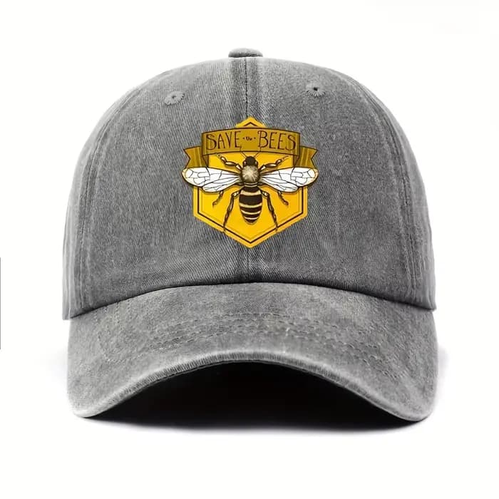 Casquette de baseball imprimée abeille au design simple pour hommes et femmes