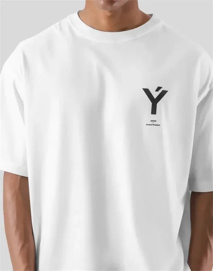 LYFT ONE POINT Y imprimer grand T-shirt hommes course sport gymnase Fitness entraînement surdimensio