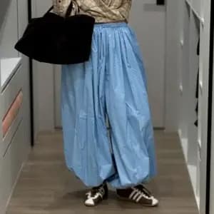Bornladies automne femmes 100% coton ample lanterne Style pantalon à jambes larges Style de rue déco
