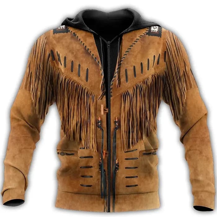 Sweat à capuche zippé imprimé graphique tribu 3D pour hommes