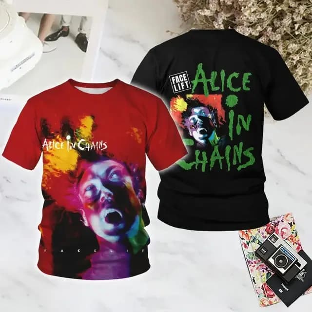 Alice In Chains populaire Rock impression 3D T-shirt été nouveaux hommes femmes Hip Hop tendance à manches courtes