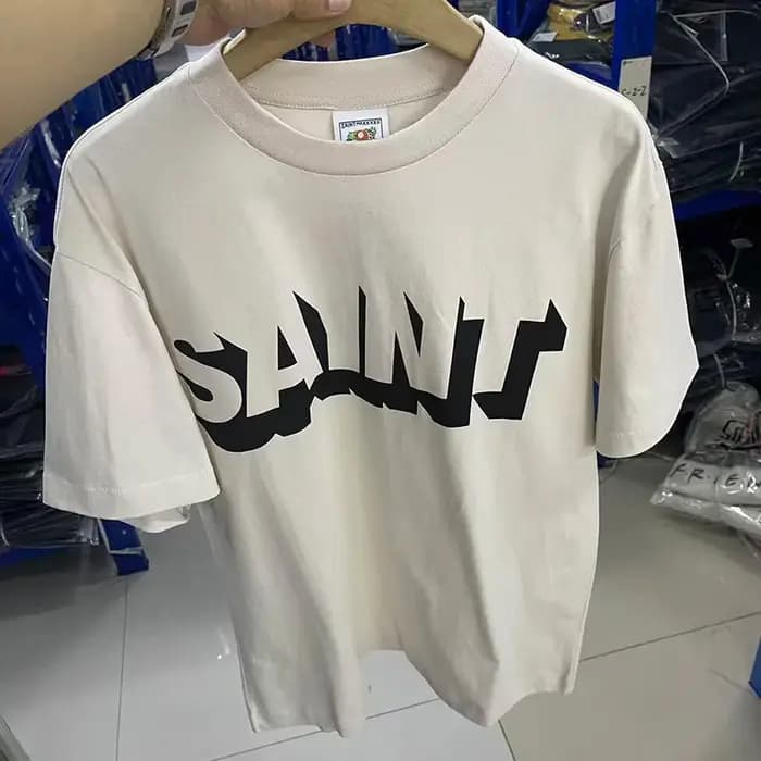Streetwear col rond SAINT T-shirts hommes femme bonne qualité mode Simple lettre impression t-shirt