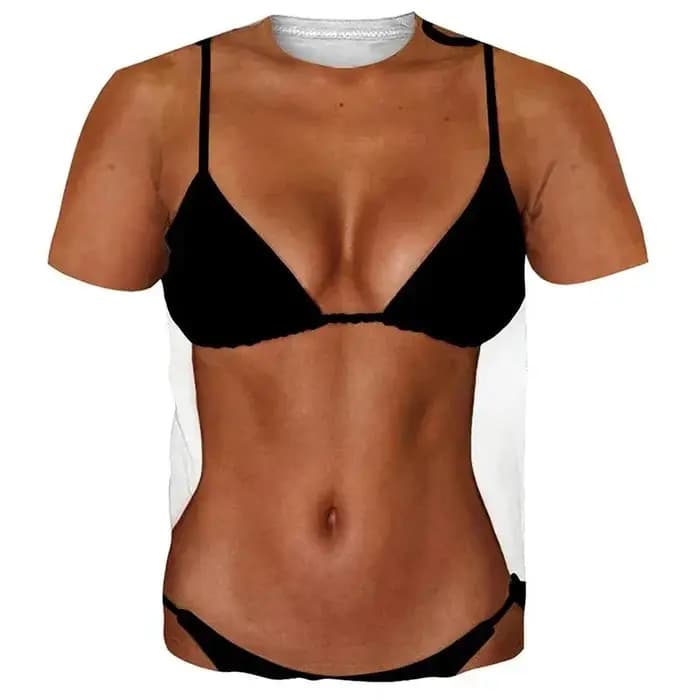 T-shirt graphique drôle pour homme avec poitrine poilue