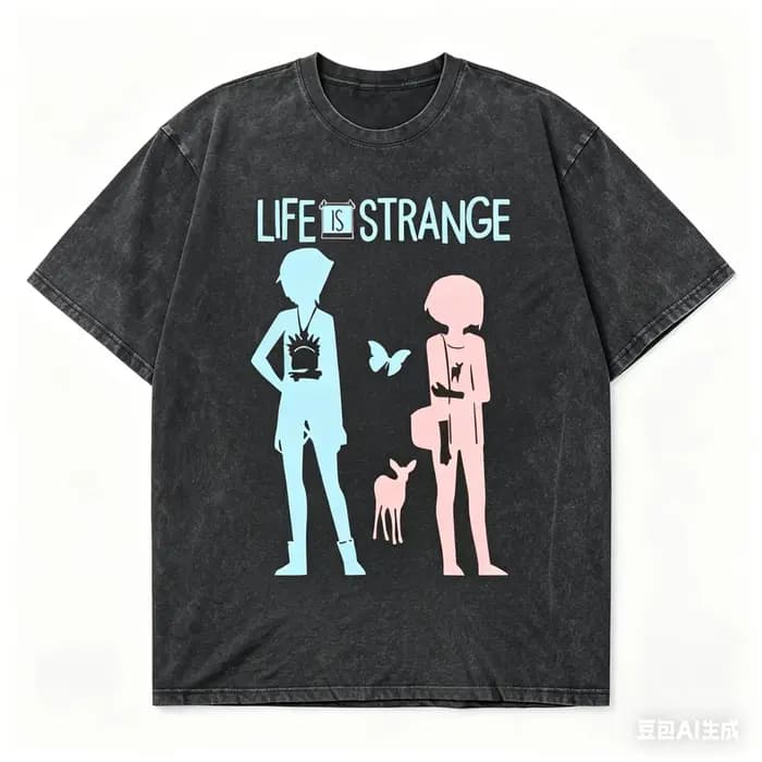 T-shirt délavé 2026 Life Is Strange pour les fans d'anime