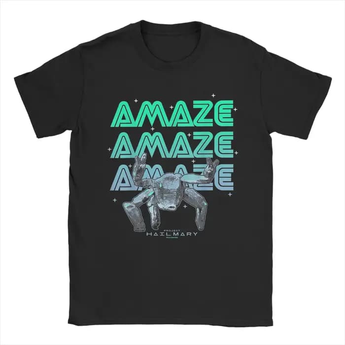 T-Shirt Vintage Project Hail Mary pour hommes, col rond, en pur coton, à manches courtes, idée cadea