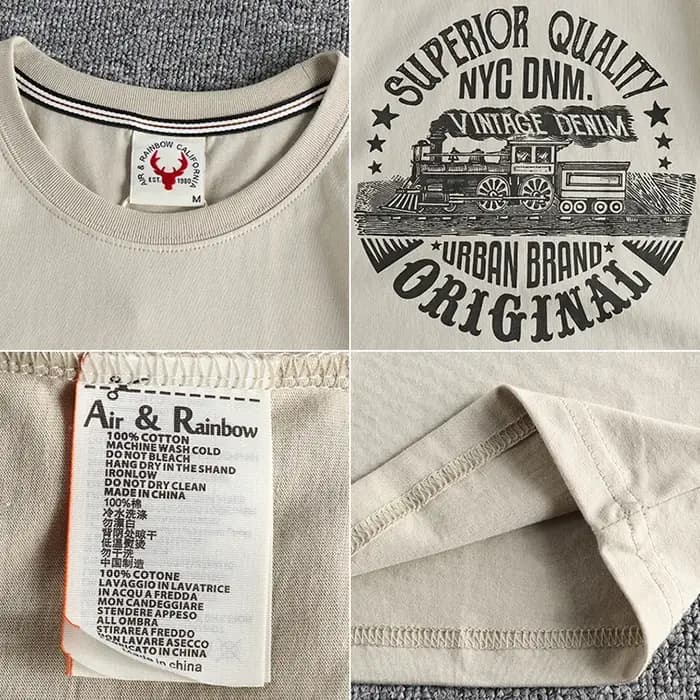 T-shirt à manches courtes pour hommes avec motif train emblématique