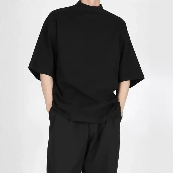 T-Shirt ample surdimensionné à manches courtes et col rond pour hommes
