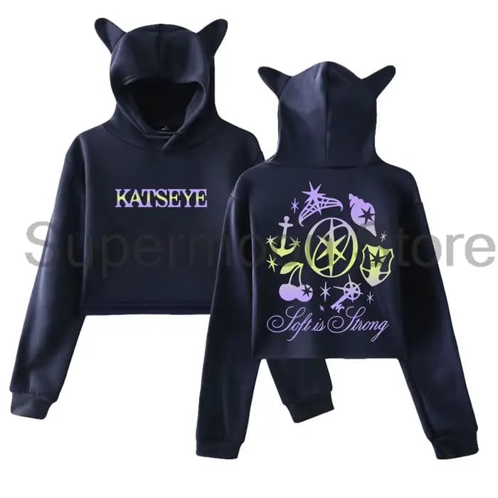 Kpop Katseye doux est fort sweat à capuche 2025 beau Chaos Tour oreilles de chat