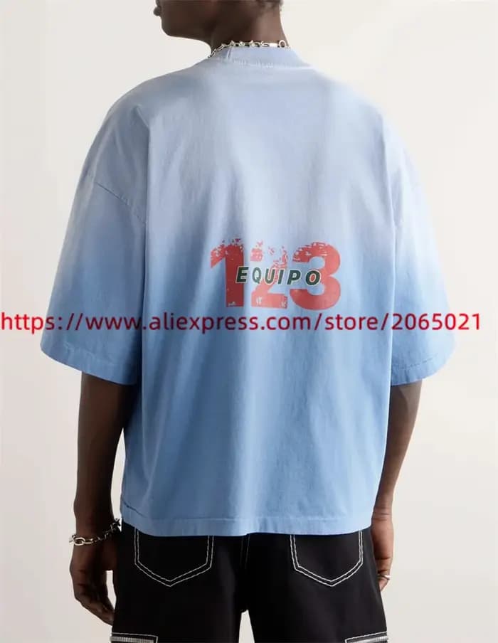 T-shirt RRRree teint bleu pour hommes et femmes
