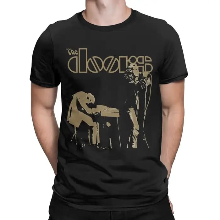 Crazy The Doors Band MOJO RISIN T-Shirts pour hommes col rond coton t-shirt à manches courtes