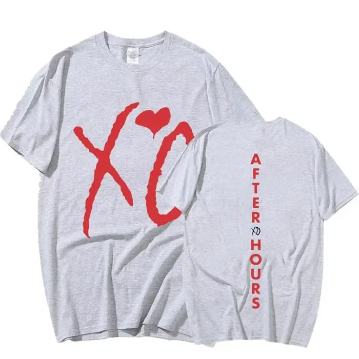 T-shirt imprimé avec lettres Xo After Hours du rappeur The Weeknd