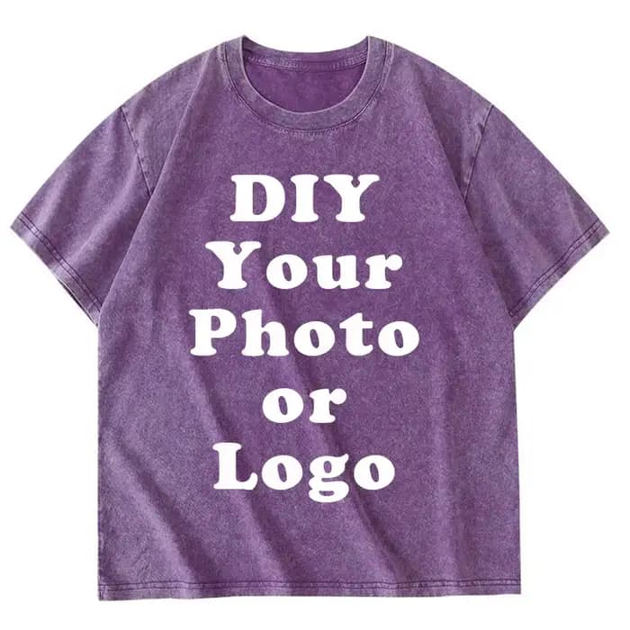 Bricolage votre Photo ou Logo personnalisé imprimé T-shirt 100% coton lavé