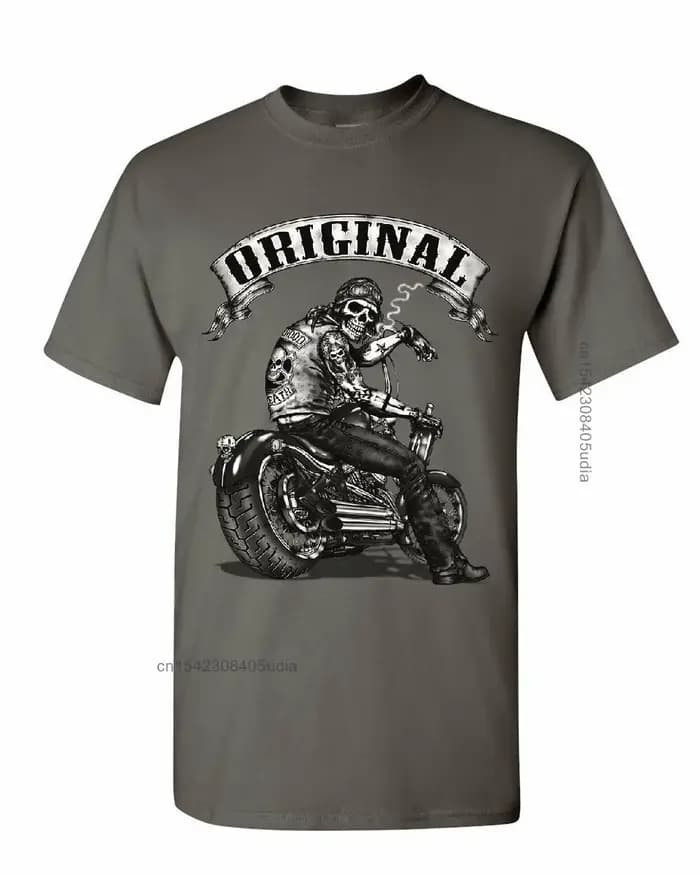 Original motard crâne T-Shirts Ride Or Die Route 66 moto Mc nouveau t-shirt hommes été Design t-shir