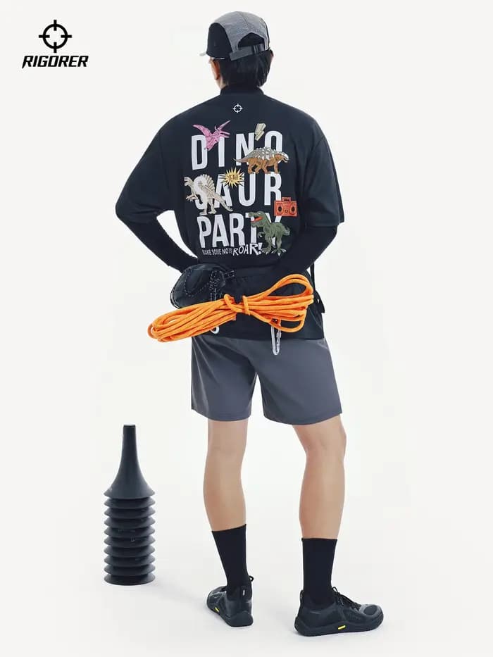 RIGORER T-shirt imprimé dinosaure pour homme