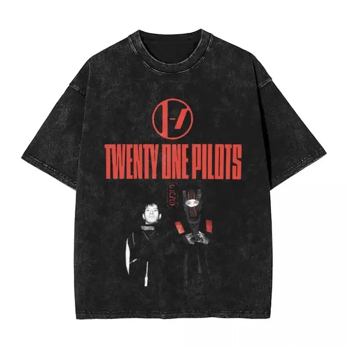 Twenty One Pilots femme hommes lavé marquage à chaud impression T-Shirt