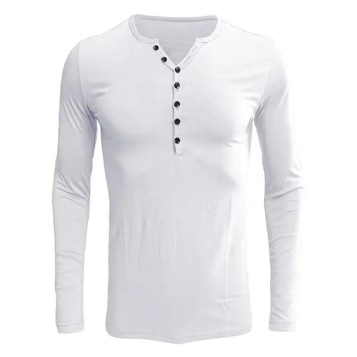 Polo décontracté à manches longues pour homme