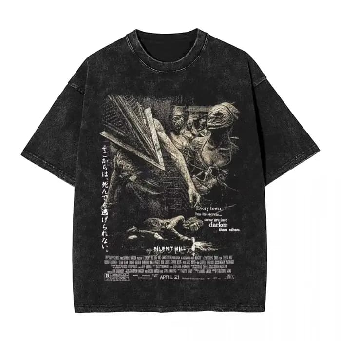 T-Shirt Délavé à Manches Courtes pour Homme et Femme